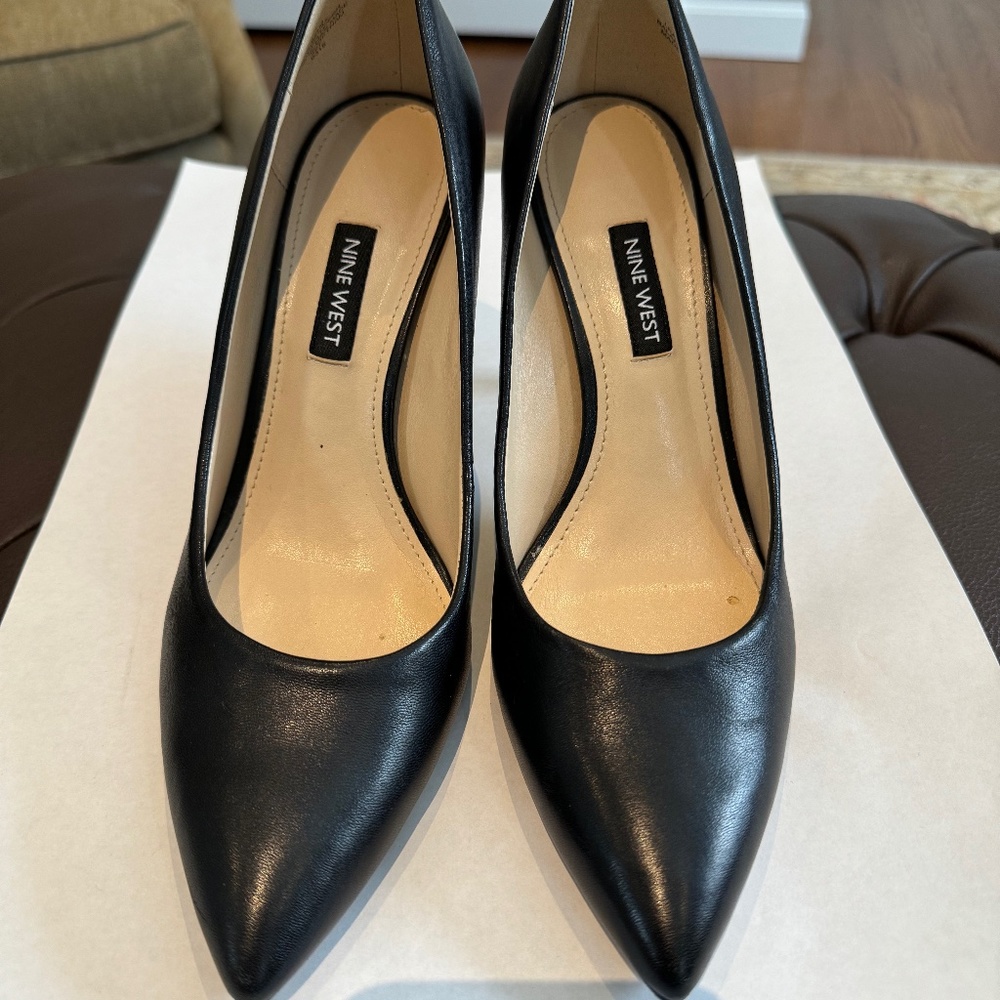 Black Leather Pump by Nine West.  Size 8 1/2
